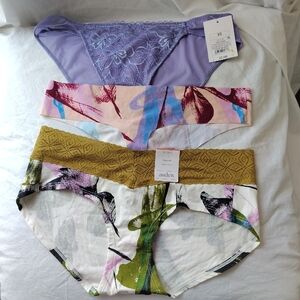 Auden Women's Panties Set - Lavender, Pink, Green- Lace, And Cotton And Poly NWT